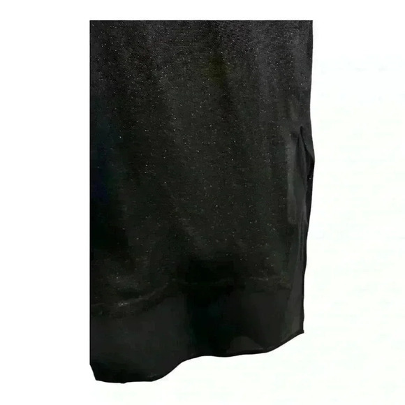 Vintage Domina Sleeveless Black Sweater Dress with Velvet Trim and Slip - Picture 7 of 7